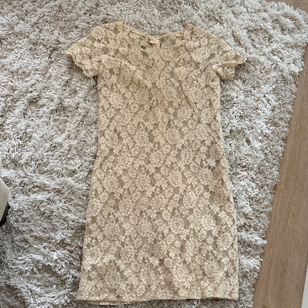 Vintage Cream Lace Dress Size M